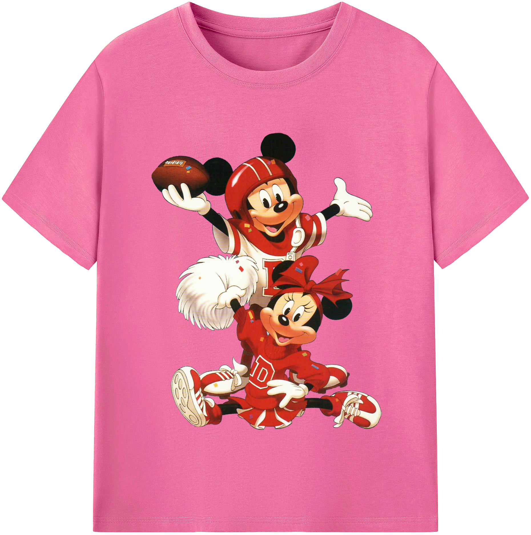 （画像用） ミッキーマウス Mickey Mouse レディースカジュアルプリントTシャツ（綿100％）